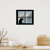 Poster chat dans la fenêtre (Cuisine)