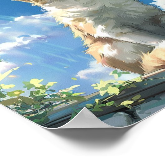 Poster Chat dans la fenêtre (Coin)