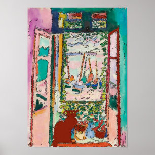 Poster Chat Dans La Fenêtre,