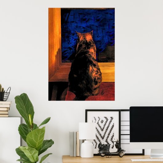 Poster Chat dans la fenêtre (Bureau à domicile)