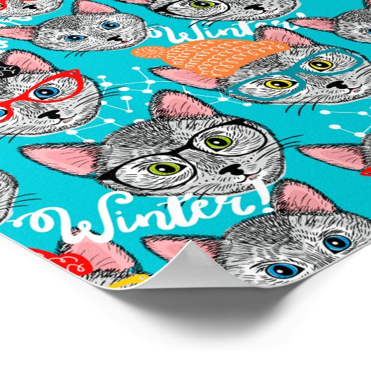 Poster Chat dans le casquette (Coin)