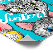 Poster Chat dans le casquette (Coin)