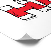 Poster Chat dans le Casquette | Texte en bande rouge et b (Coin)