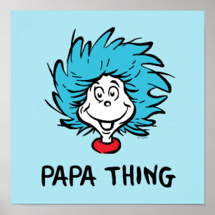 Poster Chat dans le Casquette Thing 1 Thing 2 - Papa Th
