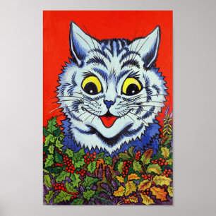Poster Chat dans le houx, Louis Wain