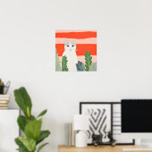 Poster Chat dans le jardin (Bureau à domicile)