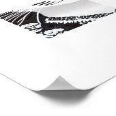 Poster Chat dans un Masque Mardi Gras noir et blanc (Coin)