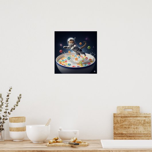 Poster Chat dans un Spacesuit (Cuisine)