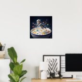Poster Chat dans un Spacesuit (Bureau à domicile)