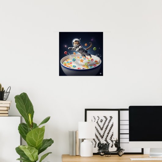 Poster Chat dans un Spacesuit (Bureau à domicile)