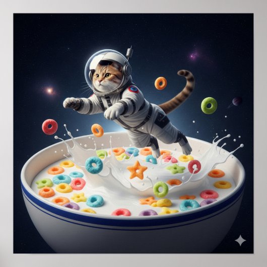 Poster Chat dans un Spacesuit (Devant)