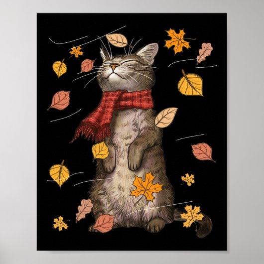Poster Chat d'automne chat d'automne chaton chaton chaton (Devant)