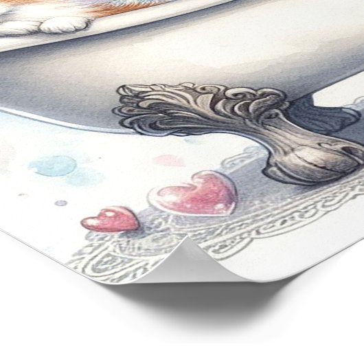 Poster Chat de bain bulle (Coin)