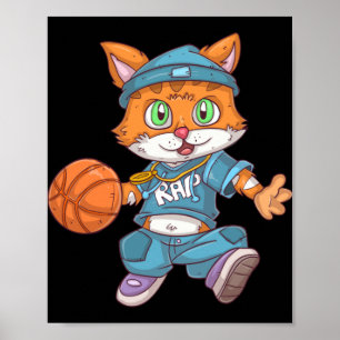 Poster Chat de basket