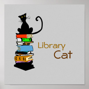 Poster Chat de bibliothèque