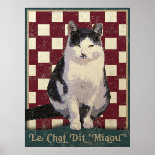 Poster Chat de bistro vintage