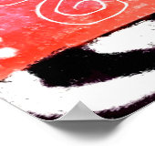 Poster Chat de chaton Whimsical assis sur le tapis Floral (Coin)