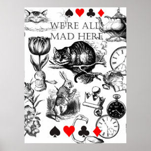 Poster Chat de Cheshire classique alice au pays des merve