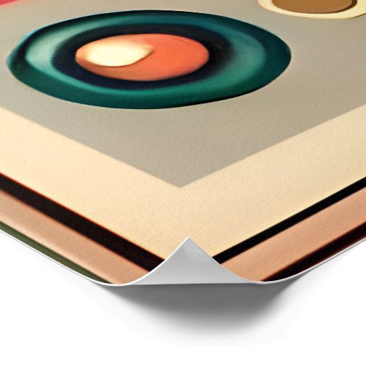 Poster Chat de circuit rétro-futuriste du milieu du siècl (Coin)