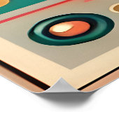 Poster Chat de circuit rétro-futuriste du milieu du siècl (Coin)