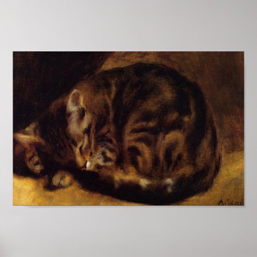 Poster Chat de couchage par Renoir (Devant)