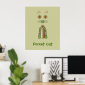 Poster Chat de forêt (Bureau à domicile)