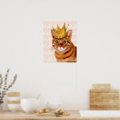 Poster Chat de gingembre avec Portrait de Couronne (Cuisine)
