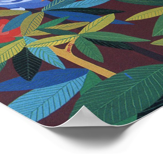 Poster Chat de gingembre dans le jardin (Coin)