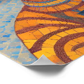 Poster Chat de gingembre rayé marocain mosaïque voix chic (Coin)