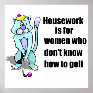 Poster Chat de golf