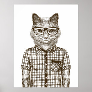 Poster Chat de hippie