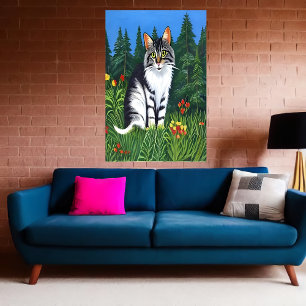 Poster Chat de la Forêt norvégienne Art AI