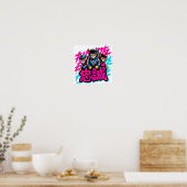 Poster Chat de la mode de rue japonaise - Pour les dortoi (Cuisine)
