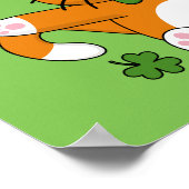 Poster Chat de la Saint Patrick avec dessin Shamrock (Coin)