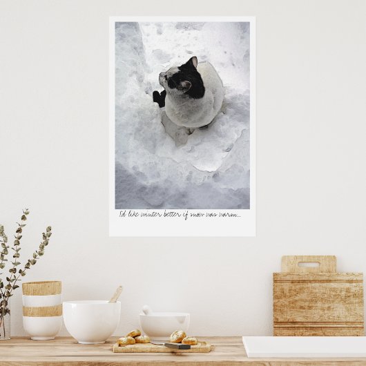 Poster Chat de neige (Cuisine)