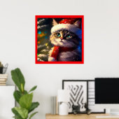 Poster Chat de Noël 5 (Bureau à domicile)