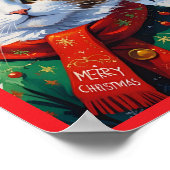 Poster Chat de Noël à Santa Hat (Coin)