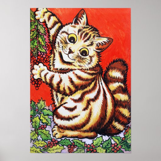 Poster Chat de Noël, Louis Wain (Devant)