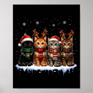 Poster Chat de Noël Meowy Christmas Mignon Pour Hommes Fe