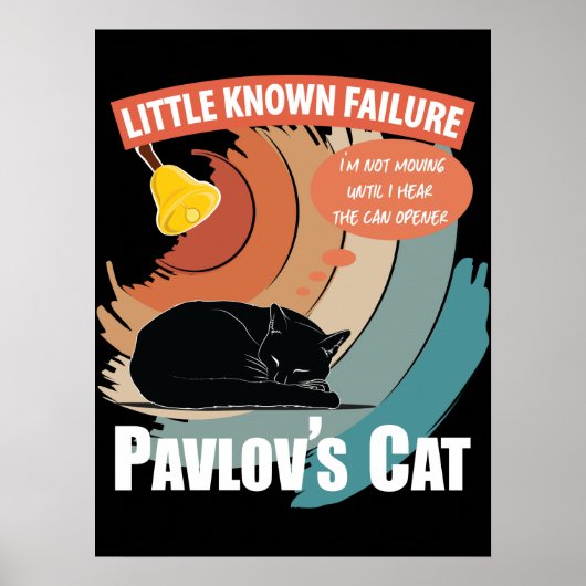 Poster Chat de Pavlov - Psychologie drôle (Devant)