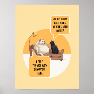 Poster Chat de philosophie humour intellectuel Citation d