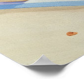 Poster Chat de plage en vacances sous l'arbre à palmes dé (Coin)