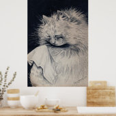 Poster Chat de pleurs par Louis William Wain (Cuisine)