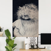 Poster Chat de pleurs par Louis William Wain (Bureau à domicile)