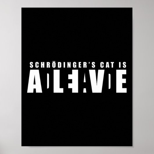 Poster Chat de Sheldon Schroedinger - mort et vivant (Devant)