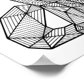 Poster Chat de siège géométrique, avant (Coin)