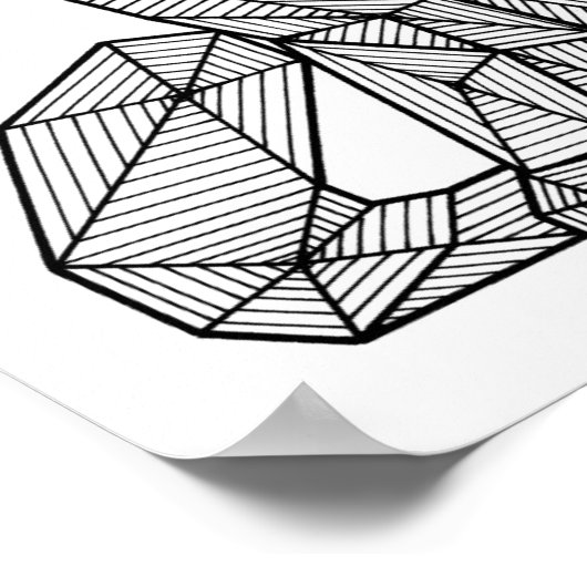 Poster Chat de siège géométrique, avant (Coin)