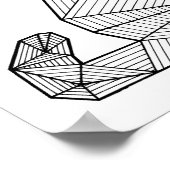 Poster Chat de siège géométrique, dossier (Coin)