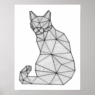 Poster Chat de siège géométrique, dossier