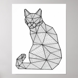 Poster Chat de siège géométrique, dossier